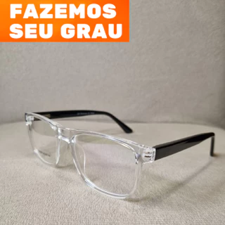 Armação Óculos masculino resistente transparente preto azul Para grau Acetato chumbo transparente modelo YY6067