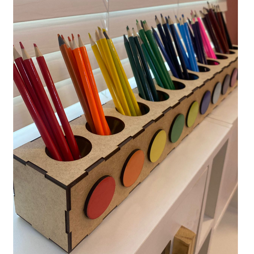 Porta Lápis Montessori Organizador Lápis de Cor