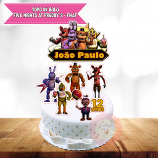 Topo de bolo Five Nights at Freddy Animatronics Cupcake Rosa