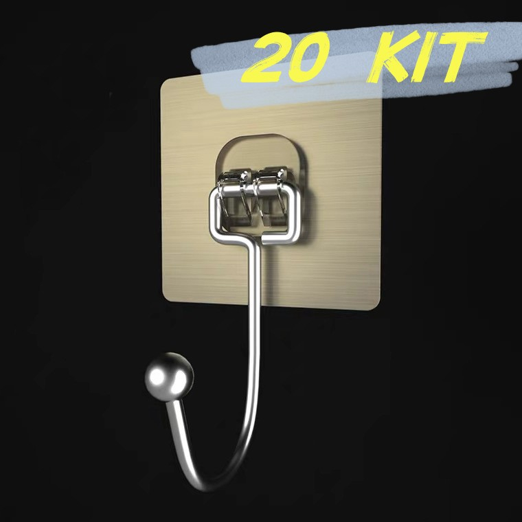 20 Ganchos Adesivo Parede Transparente Multifuncional Autocolante Casa Cozinha Organizado