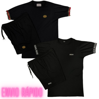 CONJUNTO CAMISA CANELADA + BERMUDA JEANS - Produto Super Premium - Fotos Reais Nossas