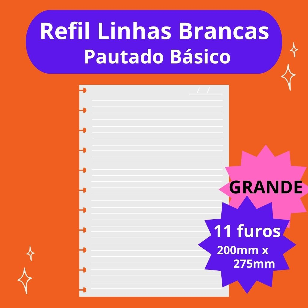 Refil Linha Branca comp Caderno Inteligente Grande e Caderno de Disco