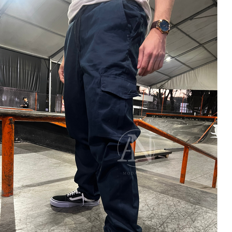 Calça cargo azul store marinho