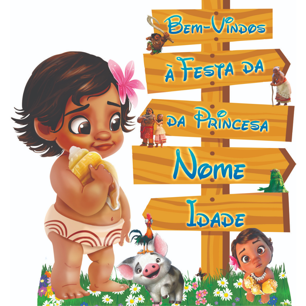 Festejante - PER DECORAÇÃO - Decoração Moana baby