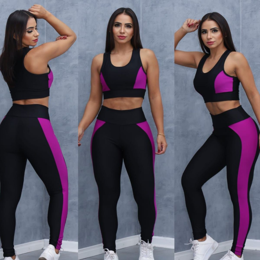 Roupa academia feminina conjunto, sutiã esportivo, legging