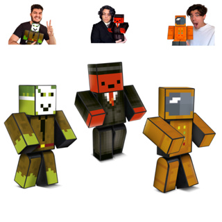 Boneco Minecraft Gamer r Lopers 35cm Streamers+brinde