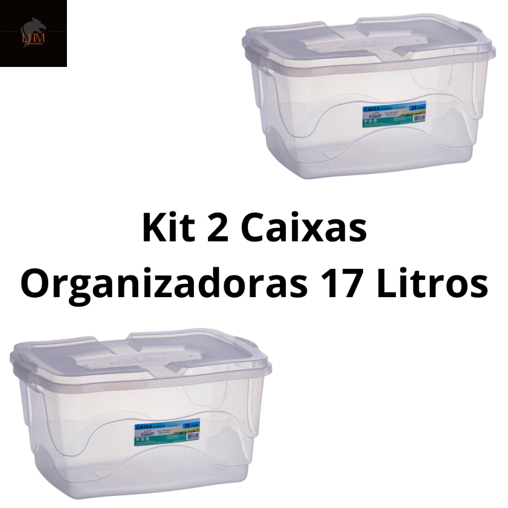 Kit Caixas Organizadoras Cesto Multiuso Transparente Litros C Travas Shopee Brasil