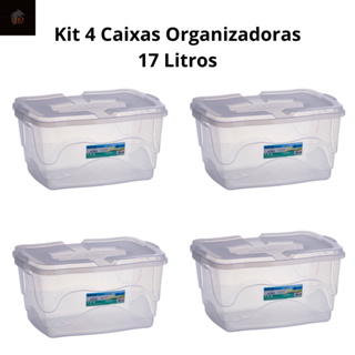 Caixa Organizadora Baixa Transparente 5 Litros Medidas (cm): 35(L) x  21,5(P) x 12(A) Ref. 1230 - ERCAPLAST - Caixa Organizadora - Magazine Luiza