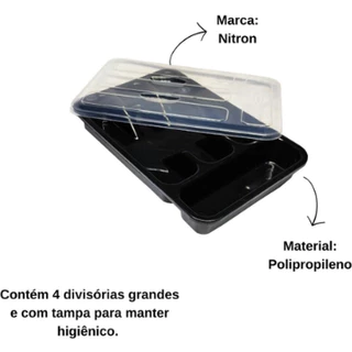 Porta Talher Talheres Com Tampa 21x32,5x5 cm Com 4 Compartilhamentos Para Gaveta Multiuso Nitron em Oferta na Shopee