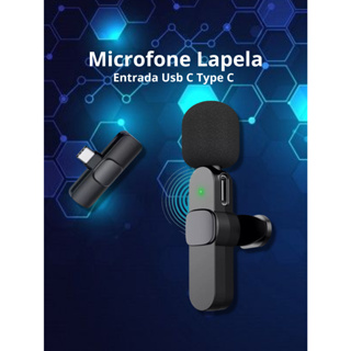 Microfone de lapela sem fio AP004 para Android - Microfone de lapela sem  fio USB C Mini para gravação, vídeos do , transmissão ao vivo,  vlogging (sem aplicativo ou Bluetooth necessário) 