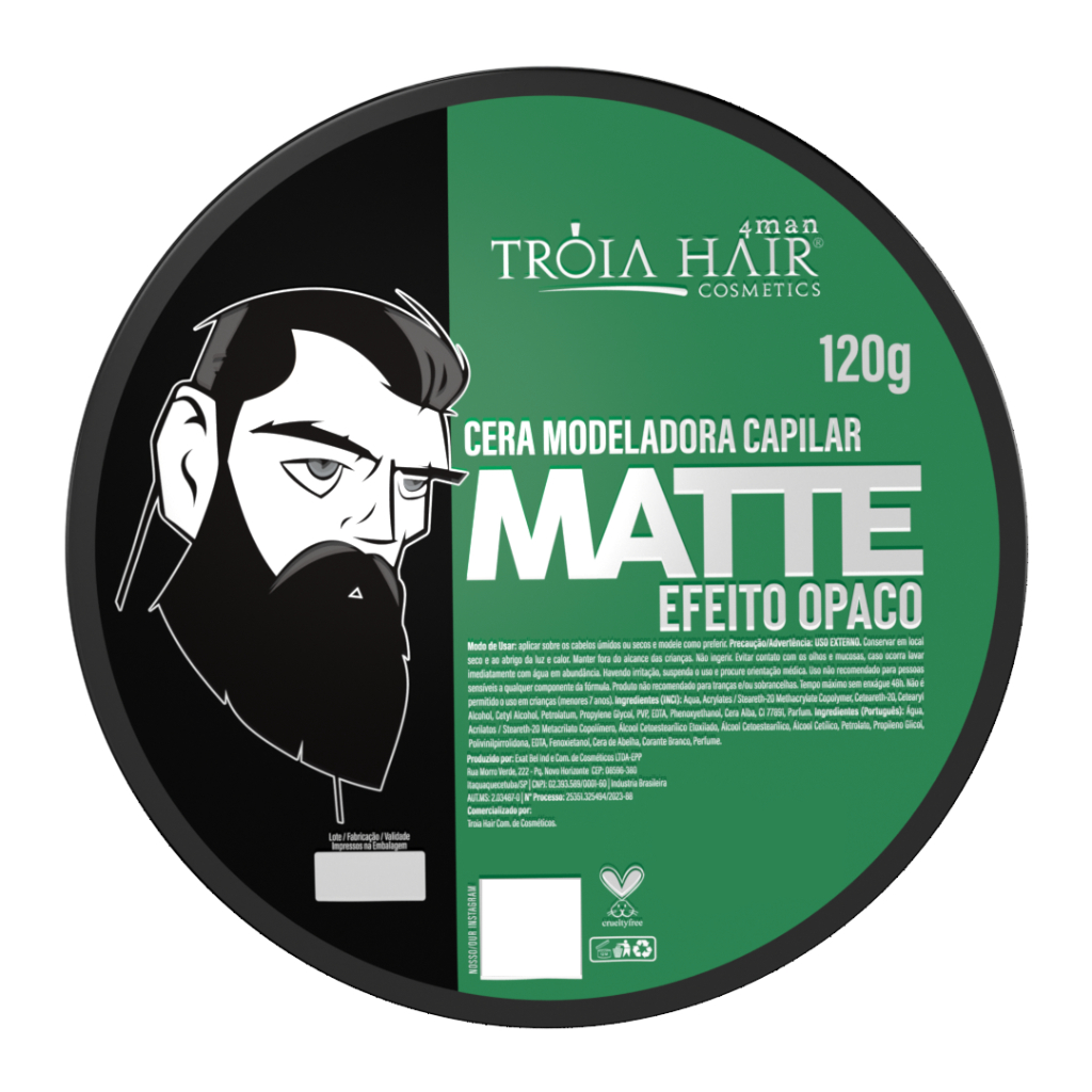 Cera Modeladora Matte 120g Efeito Opaco Troia Hair