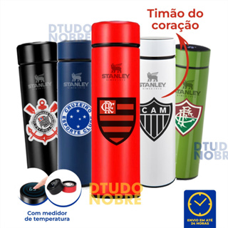 Garrafa Térmica Personalizada Inteligente com Visor de LED Marcador de Temperatura 500ml Envio Imediato botafogo flamengo palmeiras
