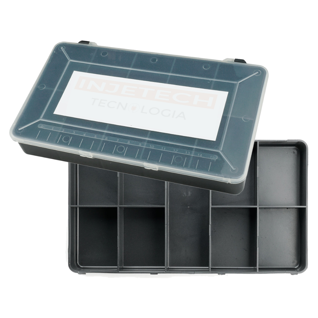 Caixa Plástica Organizadora Com 9 Divisórias E Tampa (1Pç)