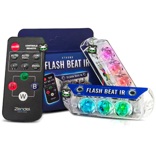 Kit Strobo Flash Beat Ir Zendel Automotivo Rgb Cor Batida Música Paredão Carro