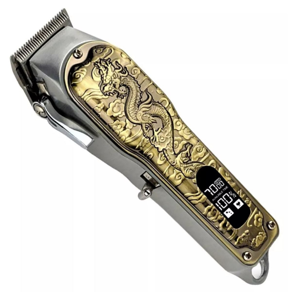 Maquina Cortar Cabelo Barba Profissional Sem fio Vintage Dragão
