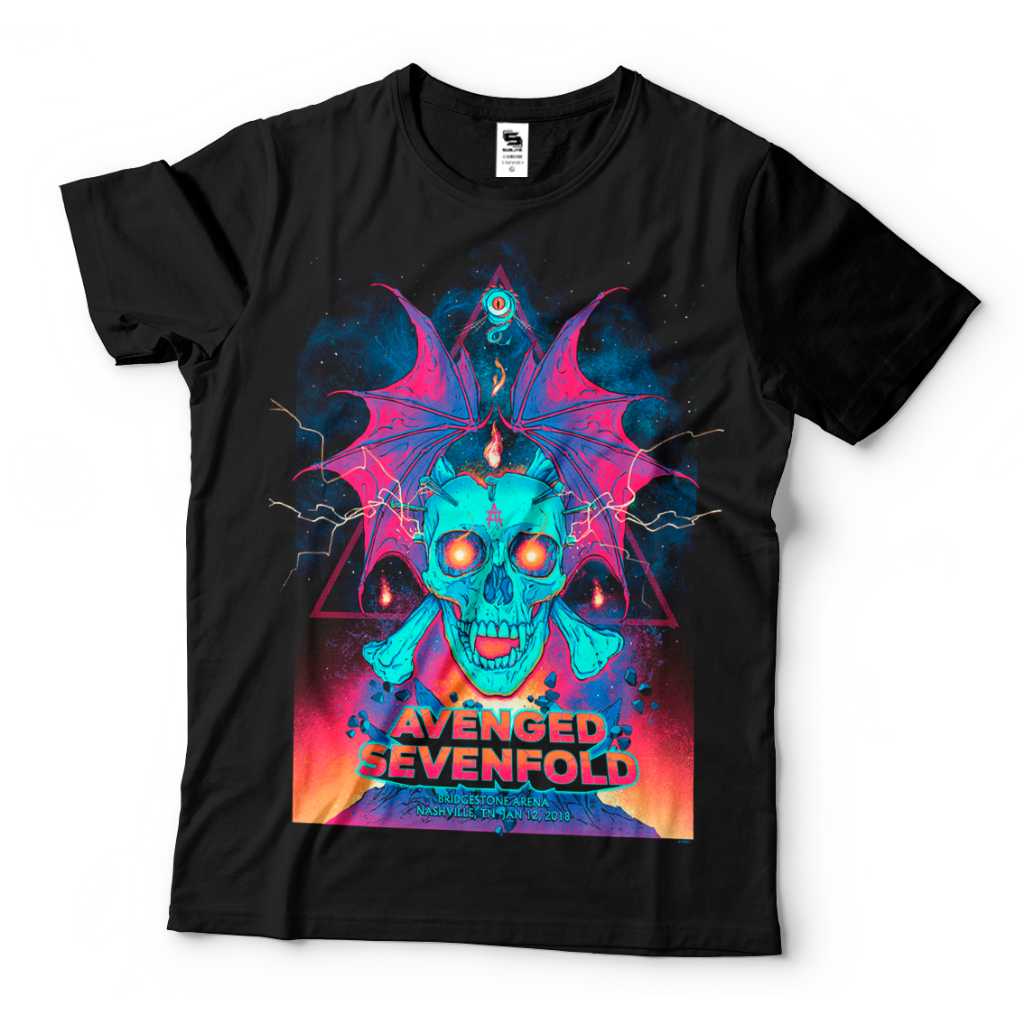 Camisa Camiseta Rock Banda Avenged Sevenfold Skull Fire Top