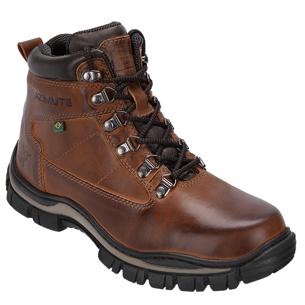Coturno Bota Masculino Adventure Azimute Em Couro Shopee Brasil