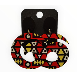 Brinco MDF Afro Geométrico Colorido