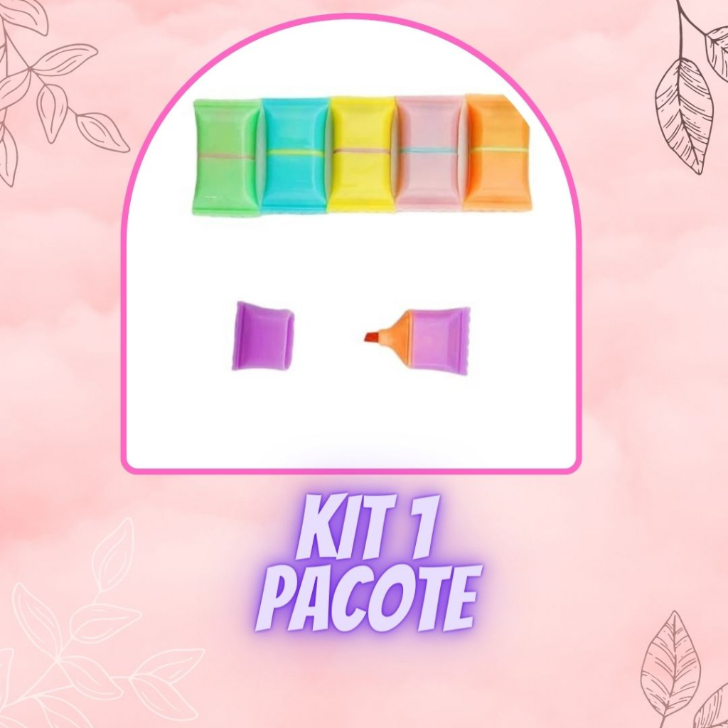 KIT 3 PACOTE MINI MARCA TEXTO BALA CHOCOLATE COM 1 PONTA Papelaria ...