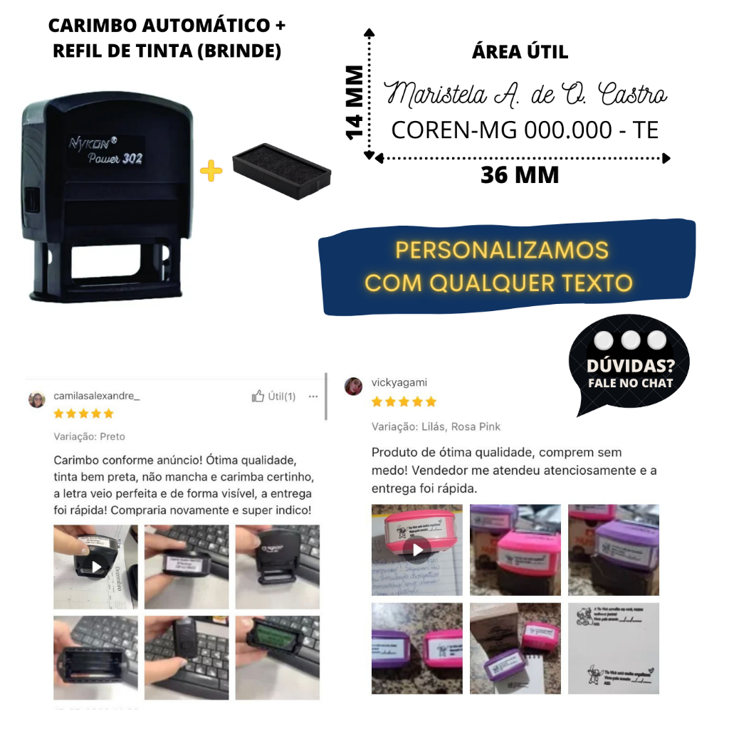 Carimbo Automático - Gravamos com qualquer texto