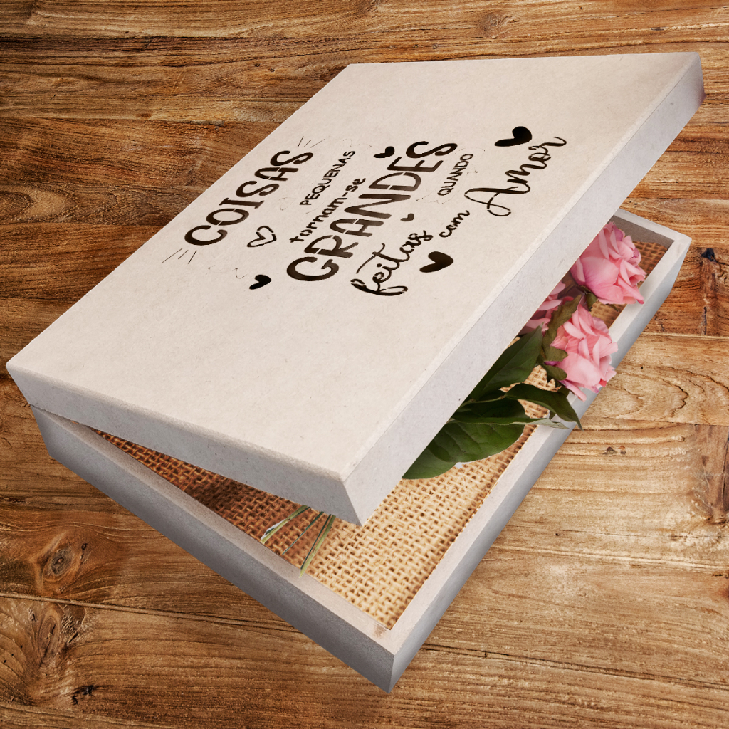 Caixa em MDF Decorada Embalagem Presente Criativa
