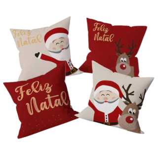 Kit 4 Almofadas Cheias Natalinas Luxo