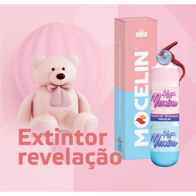 Ch Revela o Extintor Azul Rosa Menino Menina Mocelin Shopee Brasil