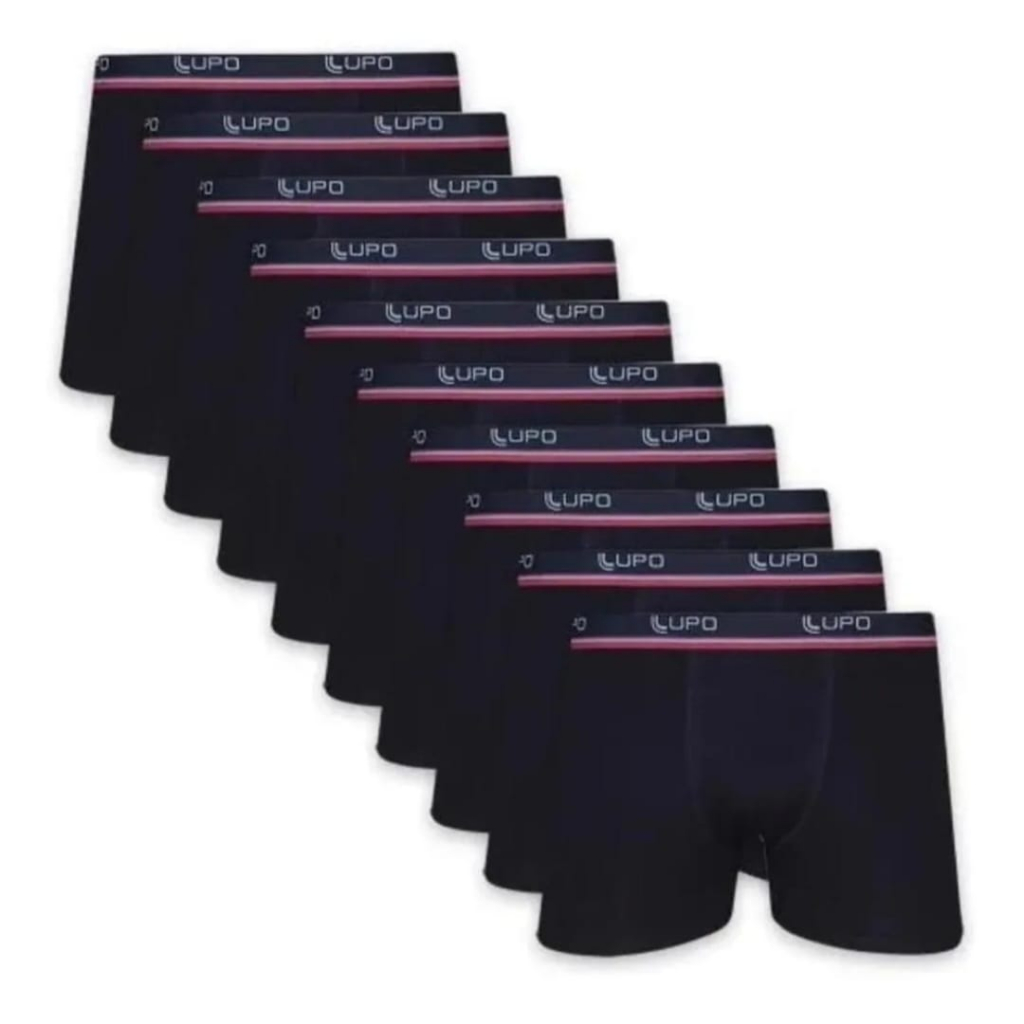kit com10 Cuecas Boxer Box Lupo Masculina Em Algodão Cotton