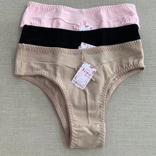 kit 3 calcinha alta Calçola tanga cós cotton 8% Malha qualidade .Calcinha cós Alto