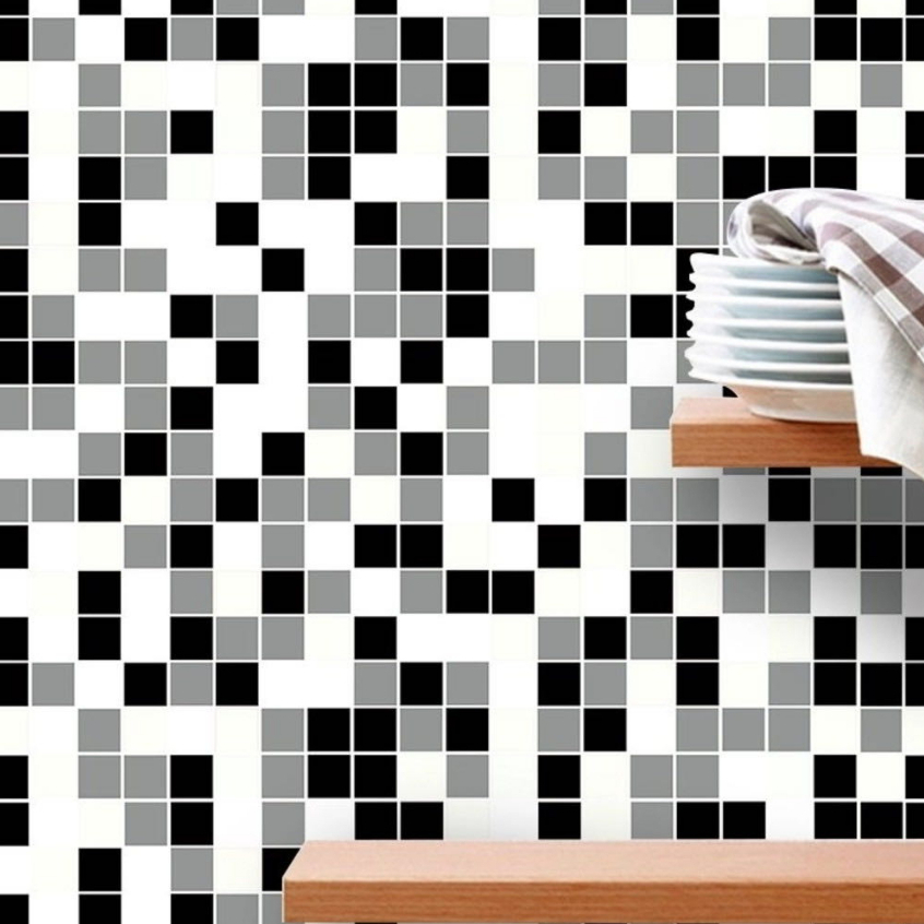 Papel de Parede 3D Pastilha Cinza 5 METROS x 45CM Adesivo Autocolante para Sala, Quarto
