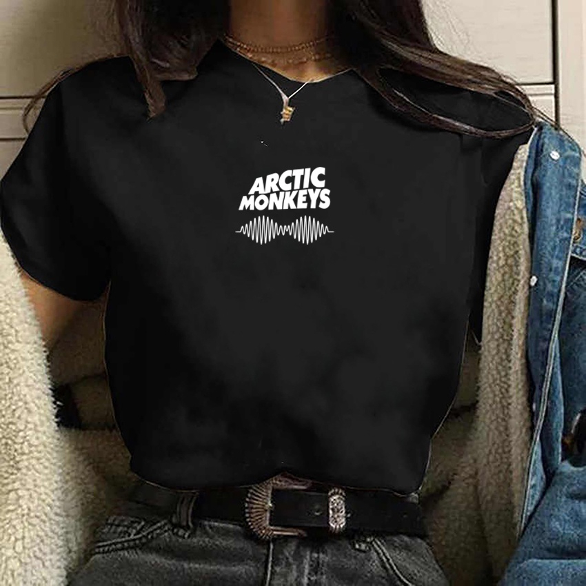 Camiseta feminina arctic monkeys logo Blusa Algodao Shopee Brasil