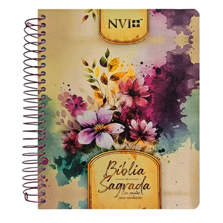 Bíblia Sagrada para Anotações | NVI | Flores e Folhas