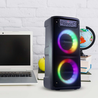 Caixa De Som Super Alta Alto Falante LED RGB Bluetooth USB P2 SD P10 Fm MP3