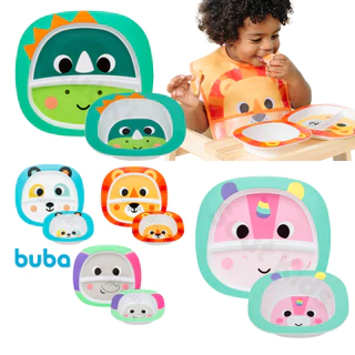 Prato Infantil Bowl Tigela Pratinho Bebê Prato com Divisória Introdução Alimentar Buba
