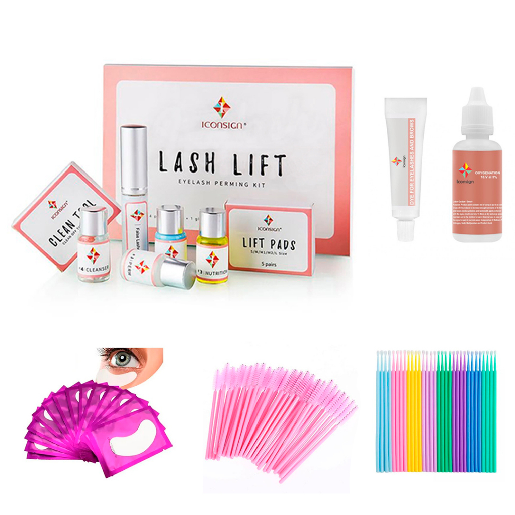 Kit Lash Lifting Iconsign Com Tintura E Oxidante + 20 Pads + 50 ...