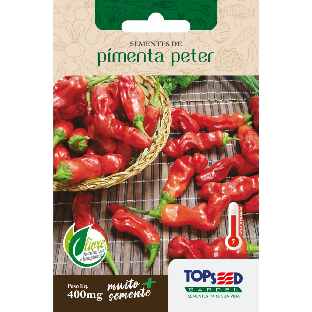 Sementes de Pimenta Peter 400mg - Topseed Linha Tradicional | Shopee Brasil