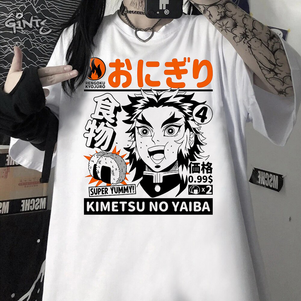 Camiseta Hashira do fogo Rengoku Kimetsu no Yaiba Demon Slayer anime