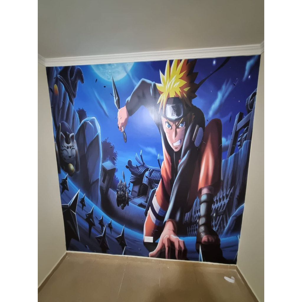 Papel de Parede Anime Naruto Mangá Desenho Art M² Lavável