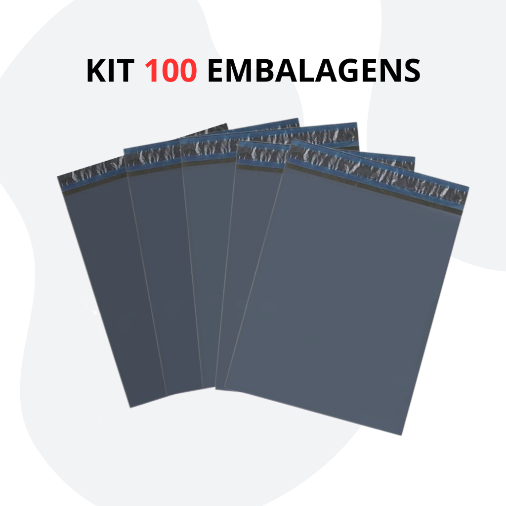 Kit Envelope de Segurança 100 Unidades Embalagem cinza Auto Colante ...