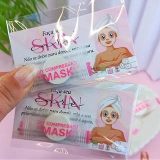 10 unid Cartão de cuidados + Mascara Comprimido Para Skin Care - Cartão MIMO com Máscara Desidratada