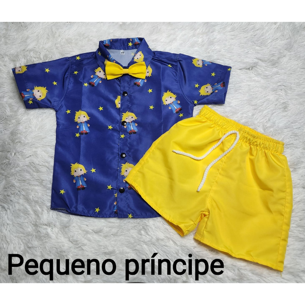 Kit Conjunto Infantil Juvenil Com 2 Peças Camisa e Bermuda 2 anos ao 12  anos. Modelo 2023