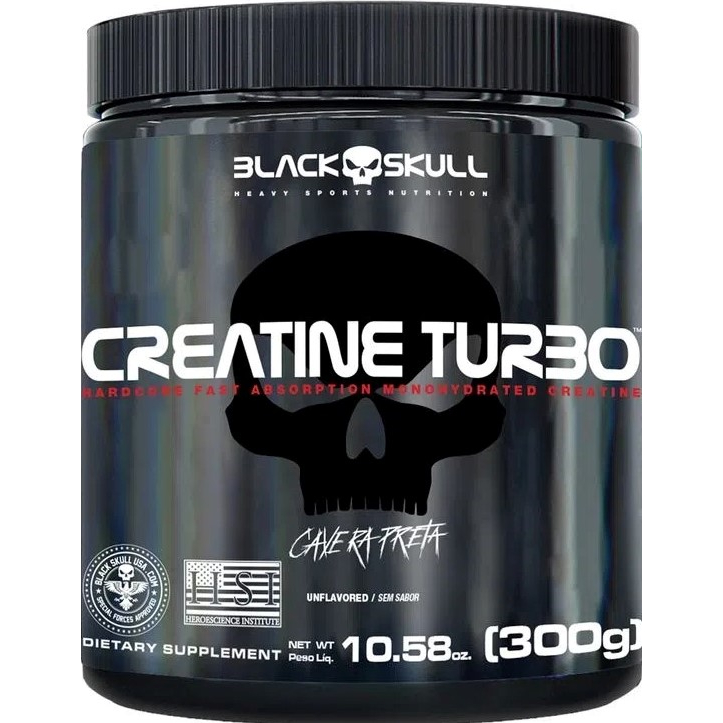 Creatina 300g Turbo Black Skull - Caveira Preta