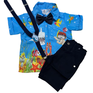 Conjunto Fundo Do Mar Luxo Festa Aniversário menino tematico envio imedaito.