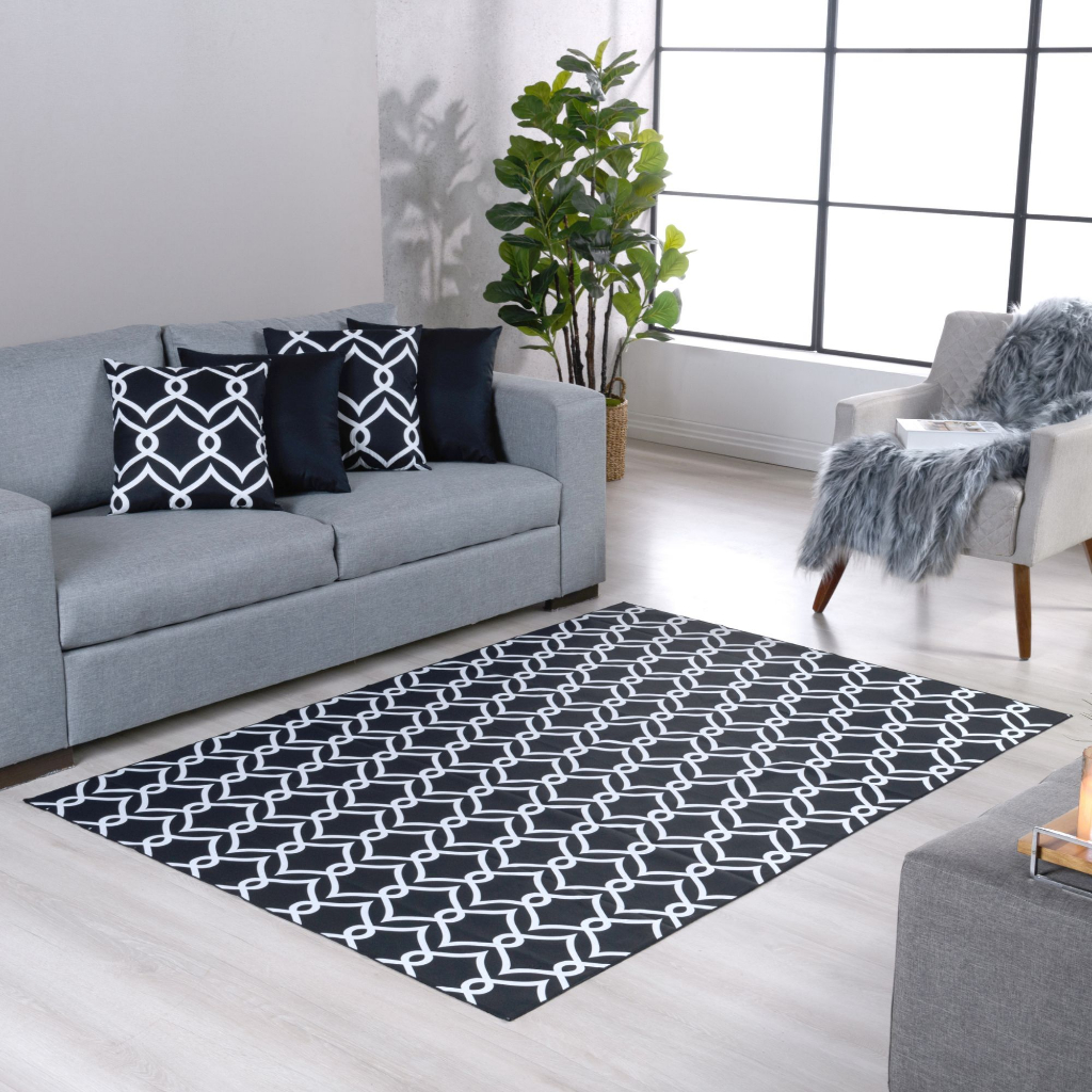 Tapete Geometrico Emborrachado PVC Para Sala 2m X 1,40m | Shopee Brasil