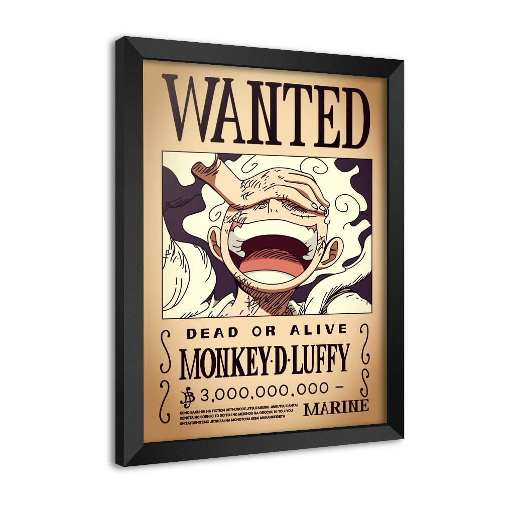 Cartaz de Procurado Luffy Gear 5 One Piece - Quadro Poster Decorativo ...