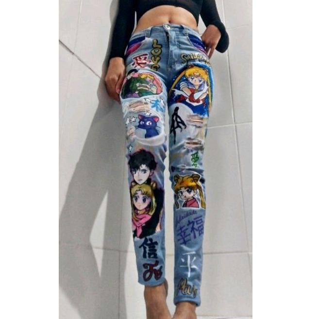 Calça jeans anime Sailor moon marca Biotipo | Shopee Brasil