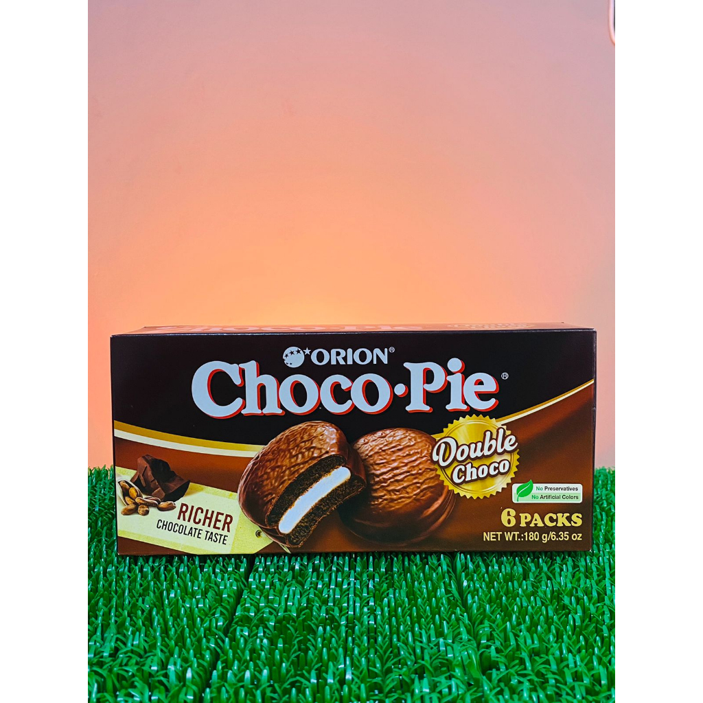 Choco Pie (Bolinho de Chocolate) Double Choco Orion 180g 6 Unidades