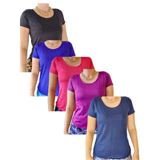 Kit 5 camisetas feminina dry fit moda fitness academia camisa blusa manga baby look
