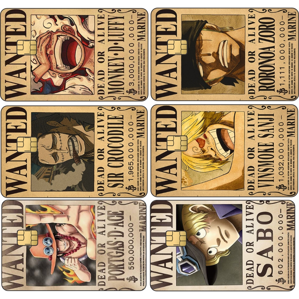 Película adesiva para cartão One piece Procurados