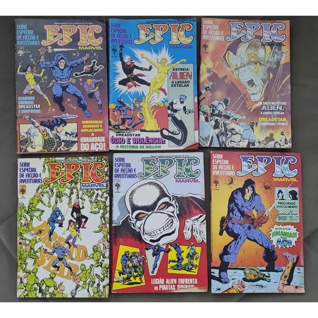 Epic Marvel Série Especial Ficçaõ e aventuras Nº 1 a 6 - completa 1985 Hq  Abril dreadstar ficção | Shopee Brasil